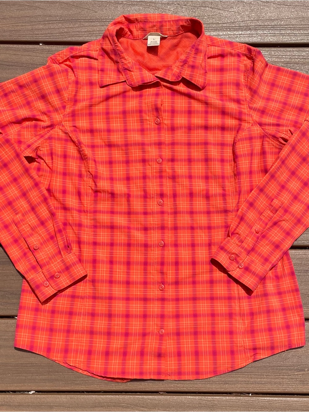 Duluth Trading Co Plaid Armachillo Vented Cooling Shirt Women’s Large Outdoors